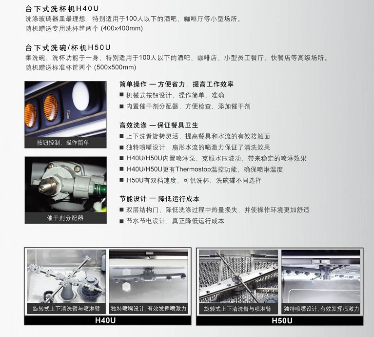 豪霸Hobart进口洗碗机台下式商用洗碗洗杯机 小型全自动洗碗机