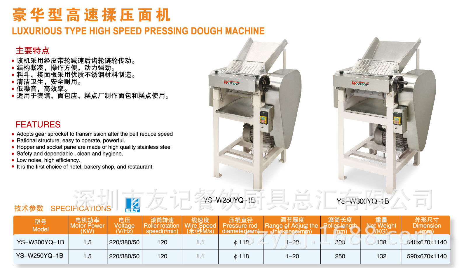 友记厨具大型商用高速揉压面机立式面条机 卧式面条机 台式面条机