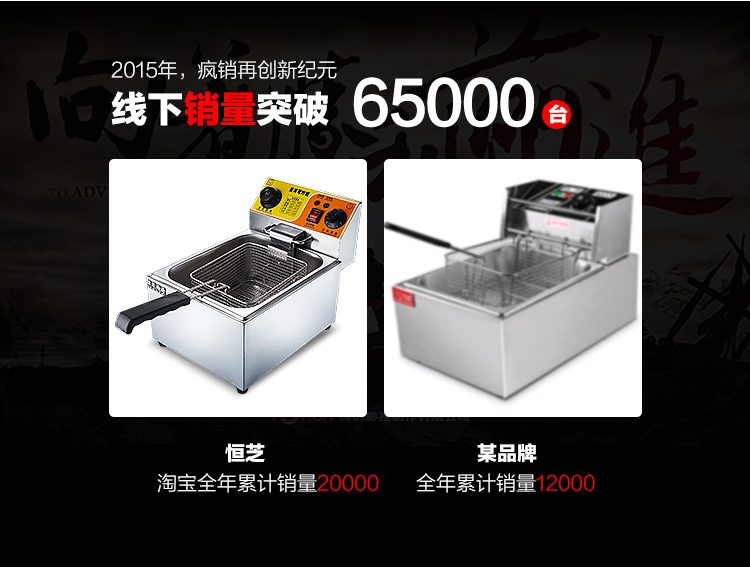 恒芝单缸大电炸炉电炸锅商用加厚6L油炸机炸鸡翅炸鱿鱼定时炸炉