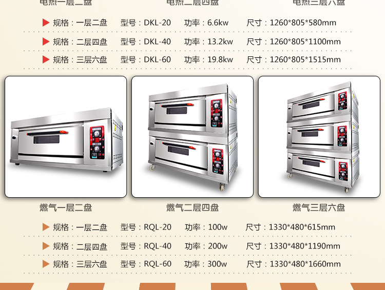奇博士大型面包烤炉 三层六盘披萨烤箱 商用燃气蛋糕蛋挞烘焙烤炉