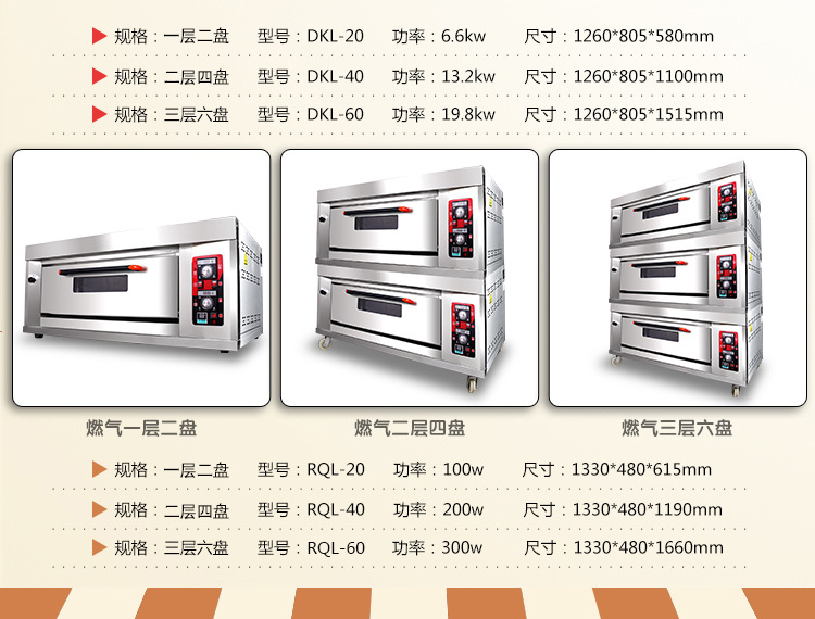 奇博士烤箱商用燃气双层大容量全自动烤箱二层四盘多功能披萨烤炉