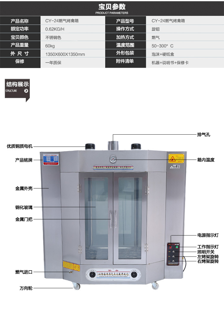 CYA-24型-燃气烤禽箱_10