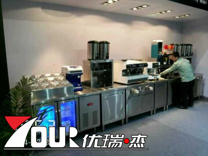 咖啡机 定做不锈钢水吧台商用奶茶店饮品店操作台吧台制冰机