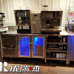 咖啡机 定做不锈钢水吧台商用奶茶店饮品店操作台吧台制冰机