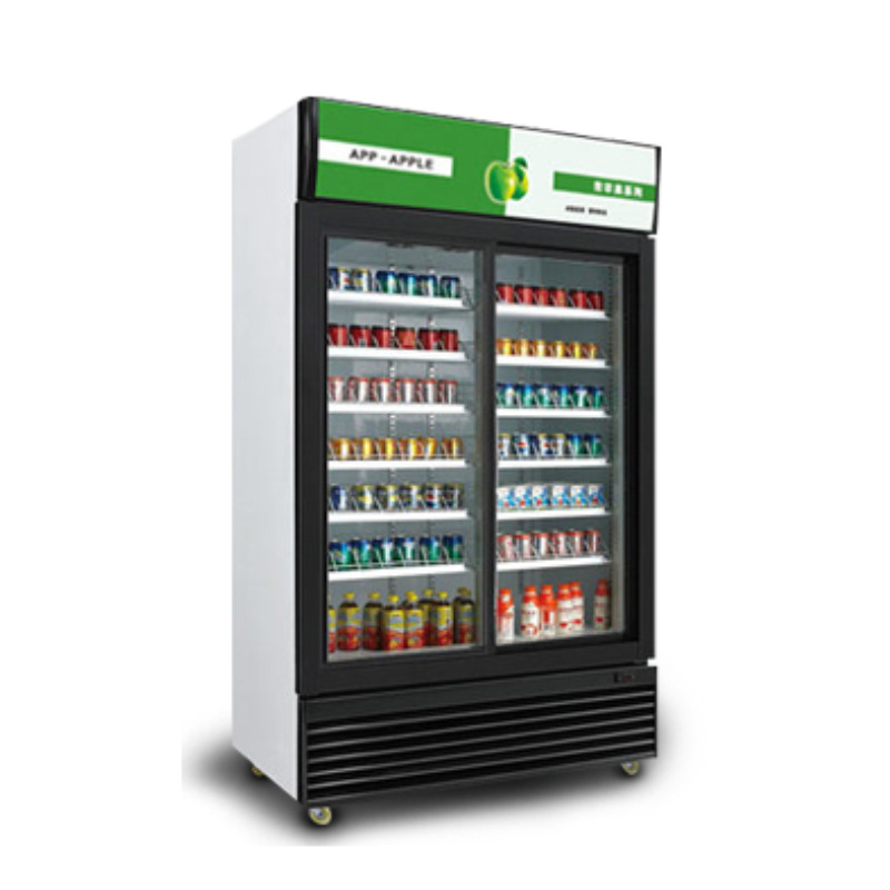 乐创展示柜冷藏立式冰柜 商用冰箱饮料饮品保鲜柜 双门冷柜陈列柜