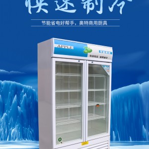 双门冷藏保鲜柜立式超市冷饮饮料柜 商用展示柜冷柜冰柜