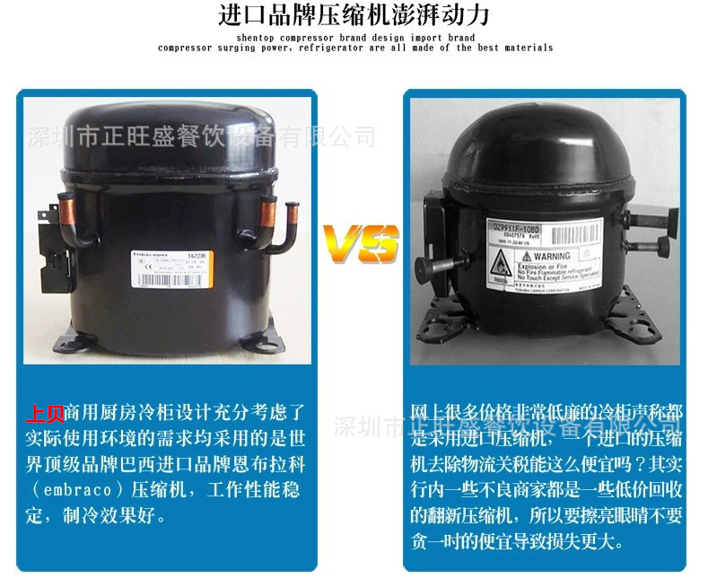 厂家直销六门双机双温厨房冰柜 冷冻冷藏商用立式不锈钢冰箱冷柜