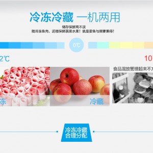 银都六门冰柜全钢全铜冰箱双机双温冰柜厨房冰柜商用六门冰箱冷柜