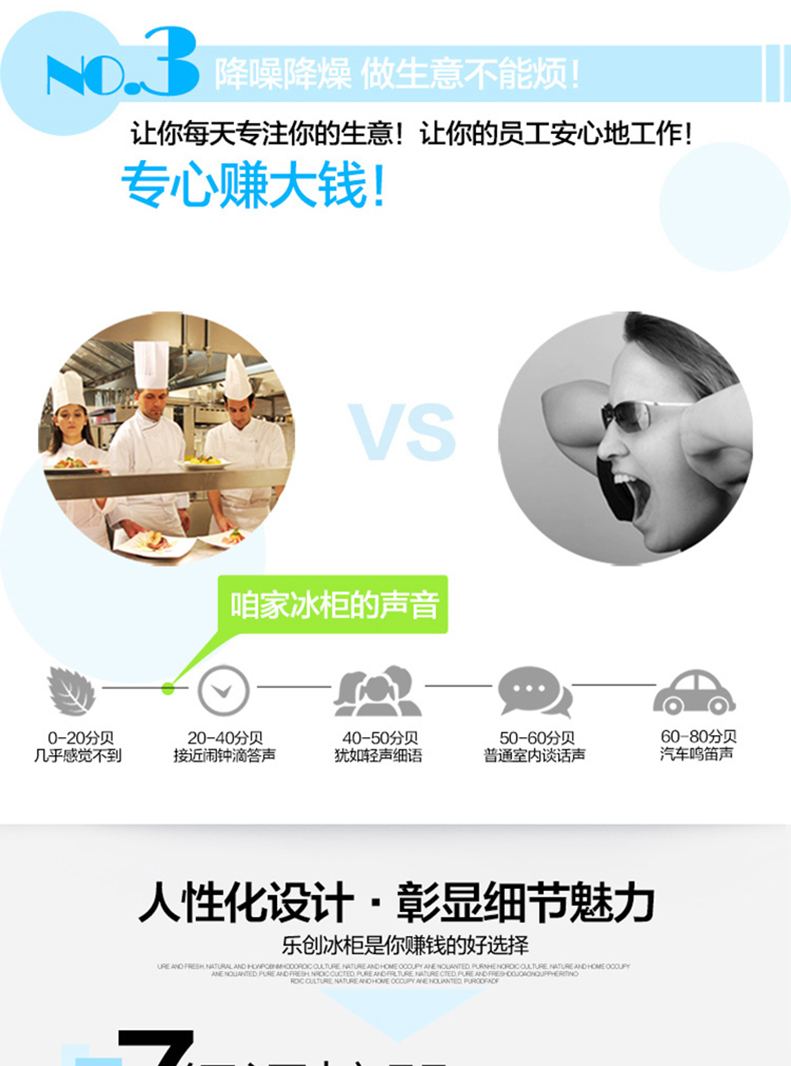乐创商用冰柜立式冷冻冷藏保鲜柜六门冰箱双机双温6门厨房柜冷柜