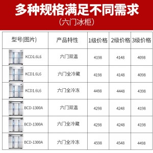 德玛仕商用立式六门冰柜商用六门立式 展示柜 BCD-1300A 全冷冻