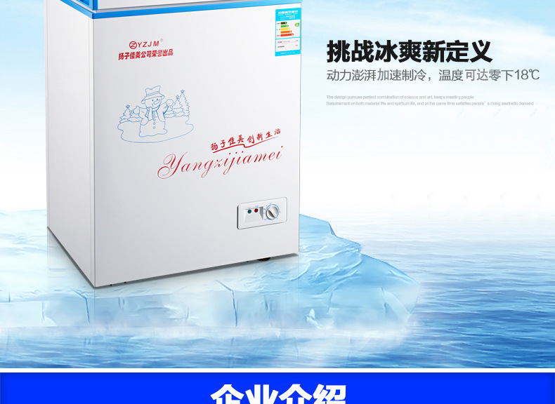 扬子佳美 BD/BC-120L小冰柜家用小型冷藏冷冻箱顶开单门卧式冷柜