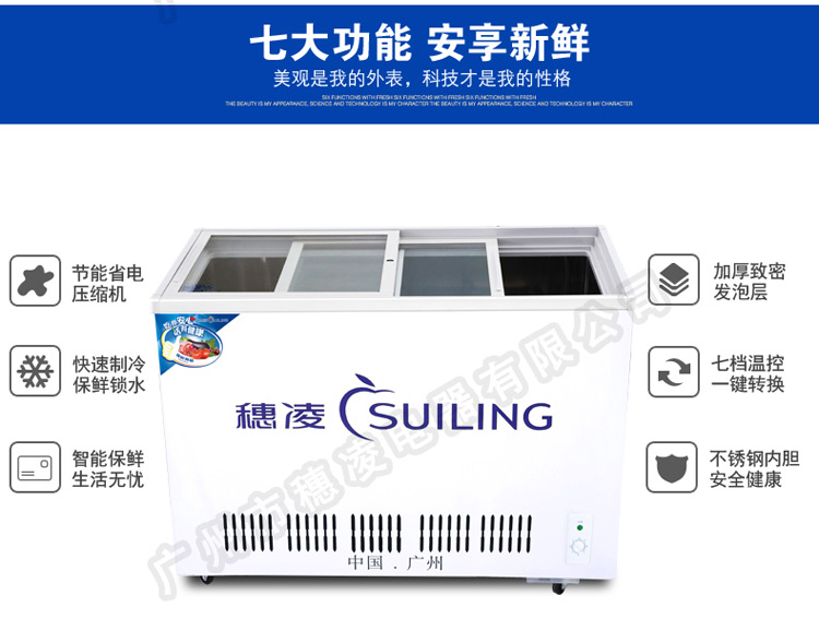 穗凌 WG4-165水柜冷柜饮料柜卧式冰柜单温冷柜大排档烧烤啤酒饮料