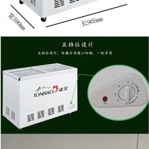 TONBAO/通宝冷柜125L卧式冷冻冷藏绿豆沙冰柜加盟店专用商用正品