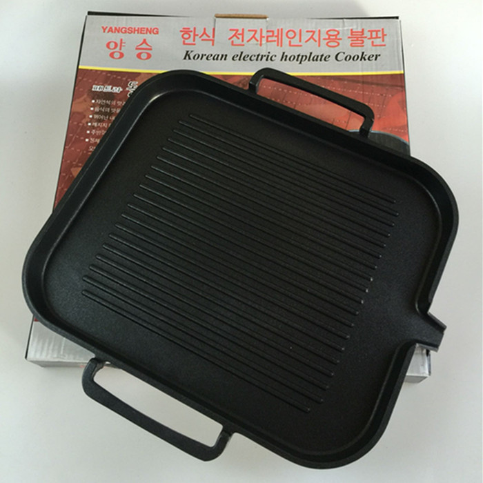 韩式电磁炉烤盘麦饭石图层家用不粘无烟烤肉锅商用烤盘铁板烧盘子