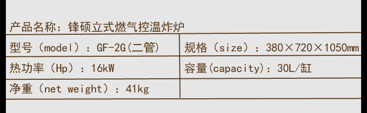 锋硕 燃气控温炸炉 超大容量商用立式油炸锅 煤气油炸机