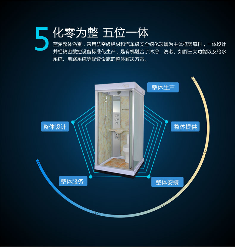酒店整体卫生间集成整体浴室一体式卫生间淋浴房组合定制厕所浴室