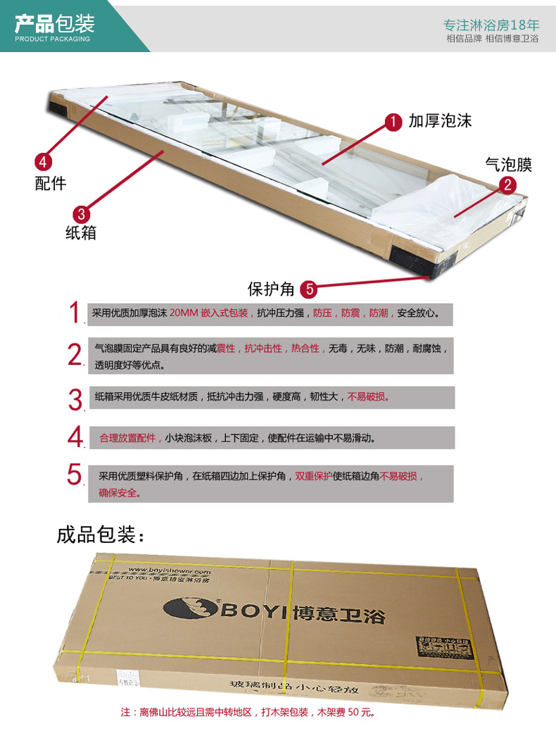 佛山简易沐浴房 酒店钢化玻璃淋浴房 整体淋浴房 一字浴室移门