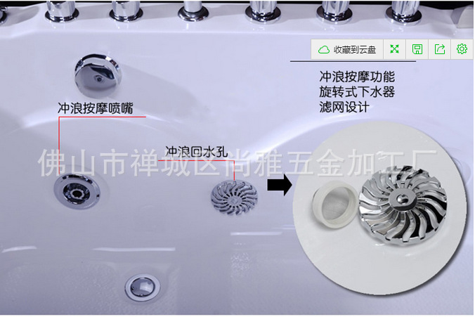 厂家 多功能 智能按摩冲浪方浴缸 纯亚克力 酒店/工程/出口/外贸