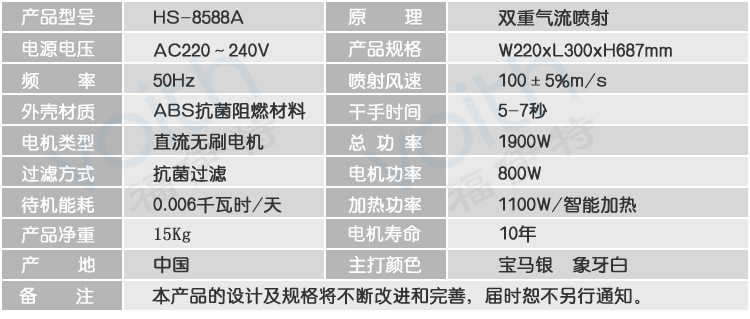 上海五星酒店干手器/进口烘手机HS-8588A食品厂/制药厂干手机