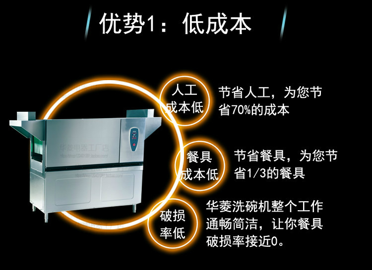 华菱通道式洗碗机 商用全自动消毒清洗全国联保 [厂家上门安装]