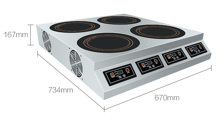 德国逸臣商用大功率电磁炉多头工业食堂 锡纸花甲火锅炉6头煲仔炉