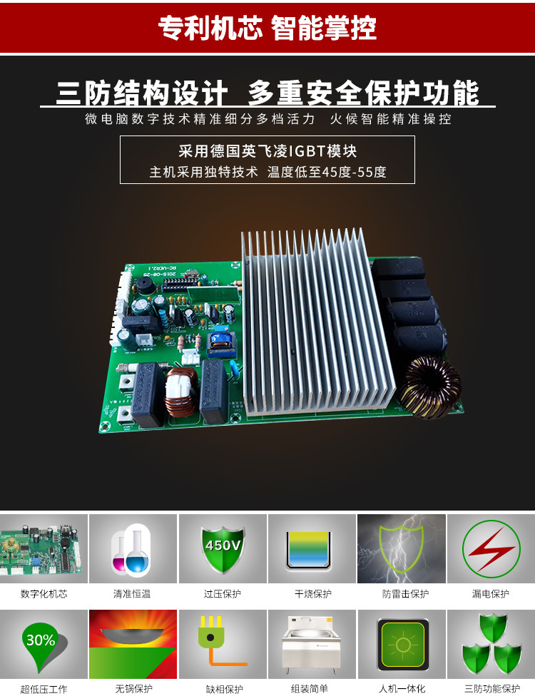 单炒单温灶大锅灶电磁双头大锅灶食堂用大锅灶