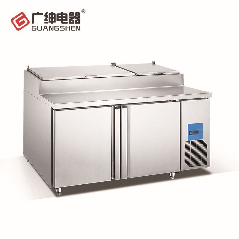 广绅披萨不锈钢工作台 三门比萨风冷工作台 厨房保鲜设备厂家直销