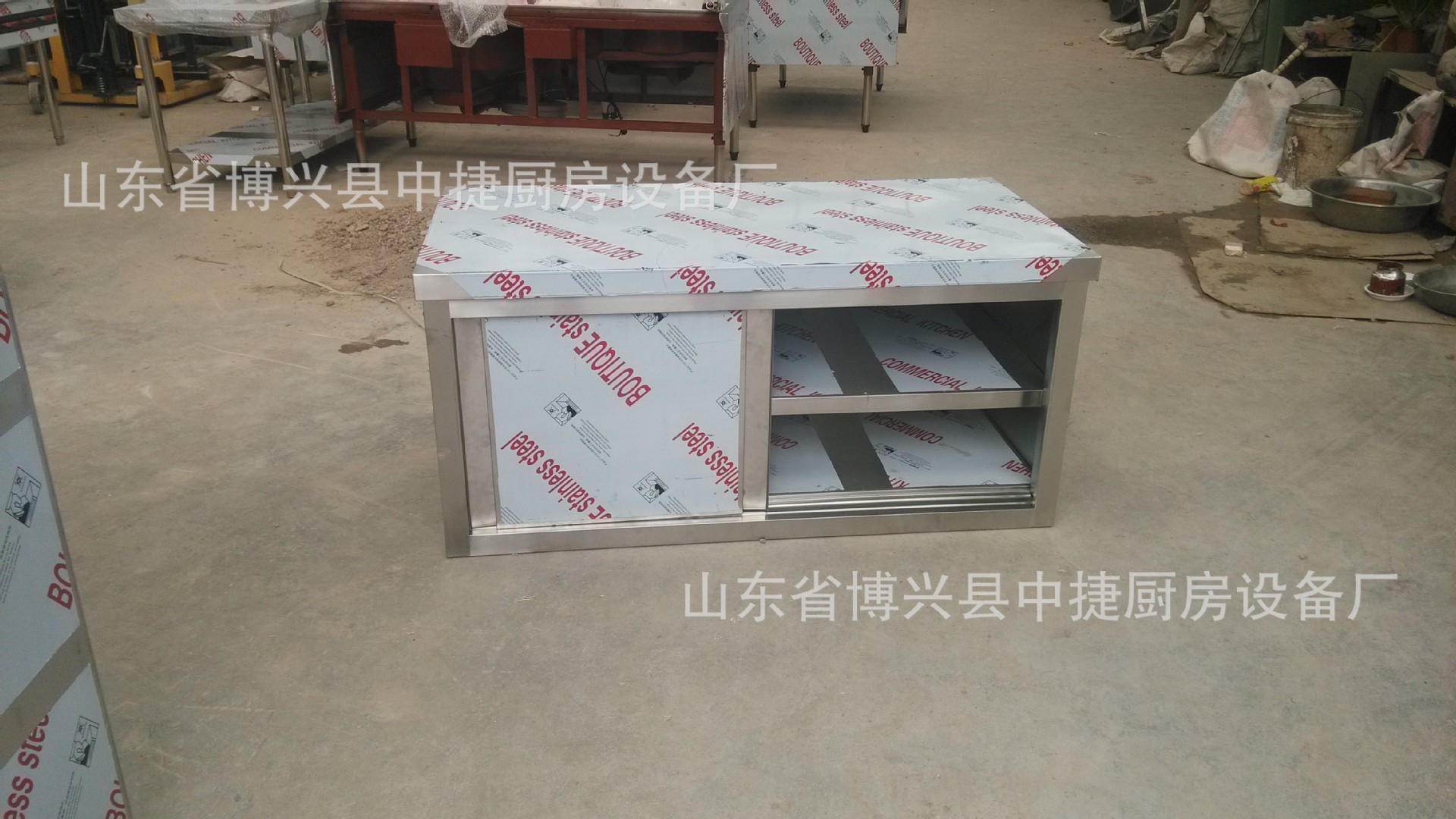 拉门工作台 单通打荷台不锈钢推拉门操作台 饭店厨房案板打荷台
