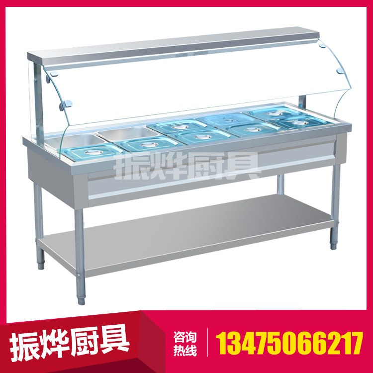 简易豪华玻璃罩组装售饭台