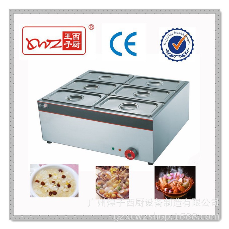 王子西厨六盆电热保温汤池 不锈钢电热暖汤池 商用保温暖汤炉