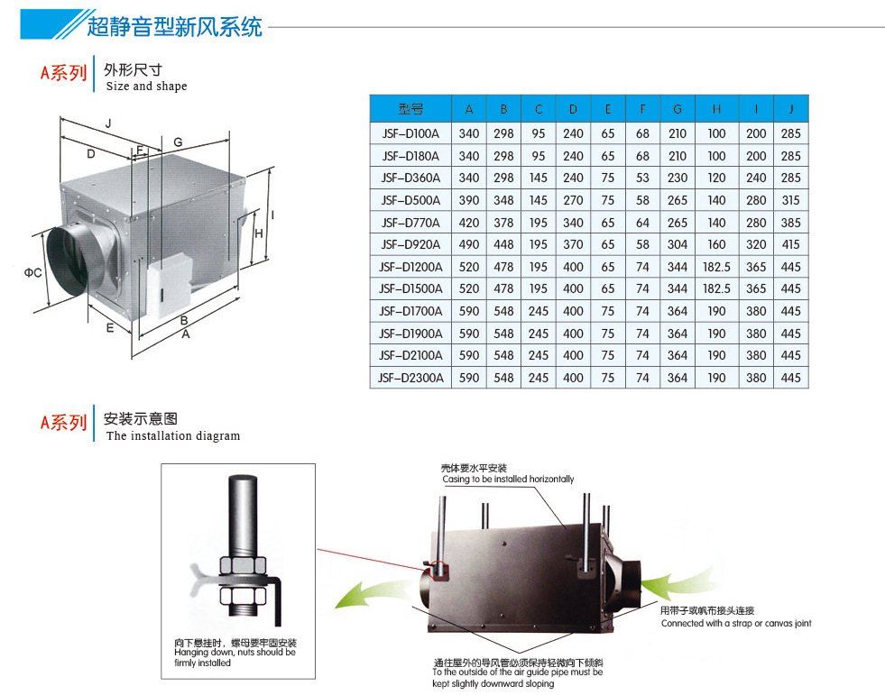 静音单向流新风机新风系统家用吊顶商用中央空调换气机PM2.5